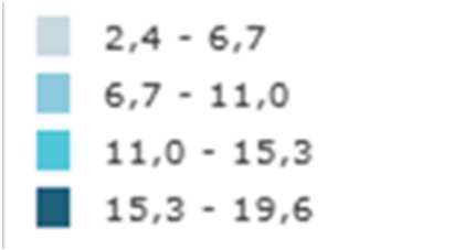 Skedsmo 11,5 Frogn 9,1 Asker 8,1 Lørenskog 7,5