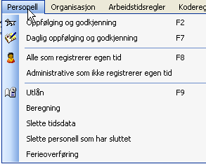 Pålogget bruker må være tildelt oppsett. Les mer om hvordan man definerer oppsett under systeminnstillinger og programoppsett.