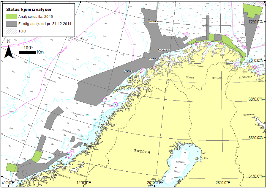Områder kartlagt i Norskehavet fra og med 2013 til og med 2017 biotopmodelleres samlet i 2018-19.