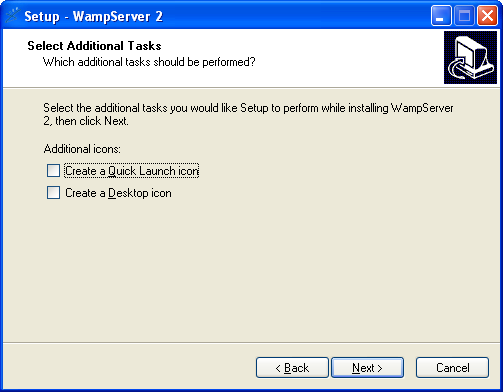 Utvikling av dynamiske websider Du vil så få en forespørsel om hvor WampServer skal installeres. Det er en stor fordel om du plasserer WampServer i c:\wamp, slik som den foreslår.