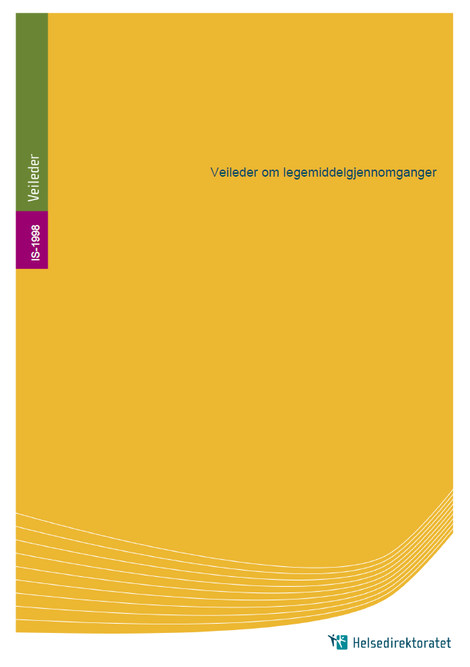 Helsedirektoratet - ny veileder 2012 IS- 1998 Veileder om legemiddelgjennomganger Hensikten med veilederen Veilederen skal beskrive metode for legemiddelgjennomganger, bruk av tverrfaglige team og