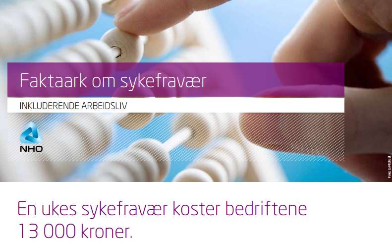 En ukes sykefravær koster bedriftene 13 000 kroner