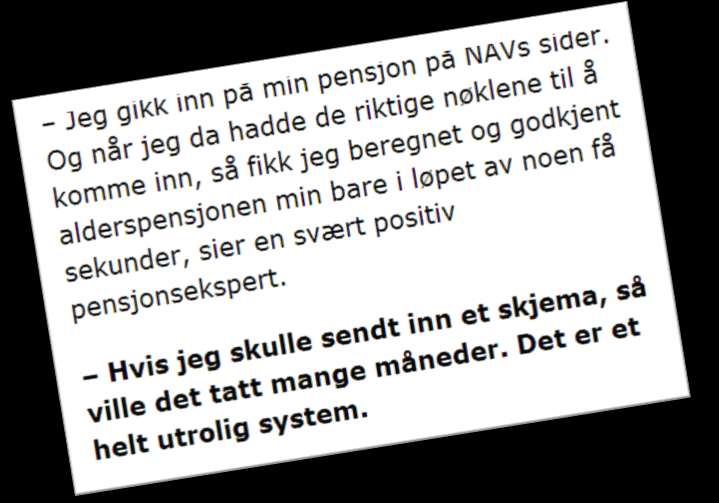 Pensjonsløsning på nett Carsten O Five: NAV