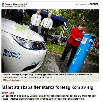 EVALUERING Interreg Sverige-Norge Green Highway: Topp score på 4 av 4 hovedkriterier