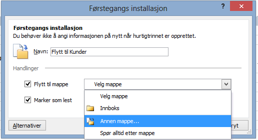 Spar tid ved å bruke Hurtigtrinn for å arkivere Hurtigtrinn kan brukes for å automatisere oppgaver i Outlook du gjør ofte. Du kan spare mye tid om du bruker det til å (pre-)arkivere E-post. 1.