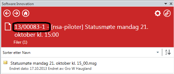 Dersom du velger å sette på en tilgangskode på saken, f.eks. UO Unntatt offentlighet, blir det lagt til et nytt tittelfelt [Offentlig tittel].