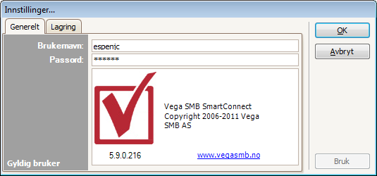 Lagre MS Office dokumenter direkte til Vega SMB Henter du et MS Office dokument fra en mappe på egen disk eller server kan du lagre dette fra direkte fra Office til Vega SMB.