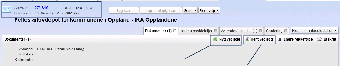 22 Kommer da til journalposten Pass på at tittelen er riktig Velge Lagre og Produsere Når saksframlegget er ferdig skrevet Gå ut med ESA og disketten Eks: Forskjellige valg: o Velg arkiver og lukk: