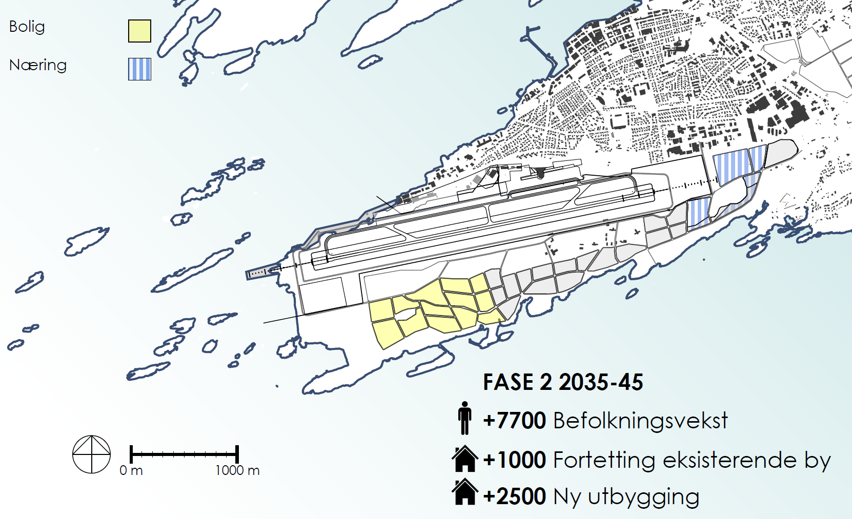 62 5.8.1 Fase 1: 2025 35 Figur 37 Fase 1: Utbygging i perioden 2025 35. Boligbygging begynner i østre del av utbyggingsområdet.