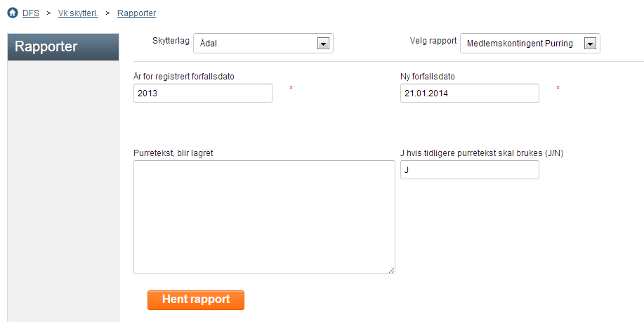 Æresmedlemmer Medlemsgiro til æresmedlemmer. I og med at systemet ikke skriver ut giroer der beløpet er satt til kr 0,-, har vi løst dette ved å lage en Rapport.