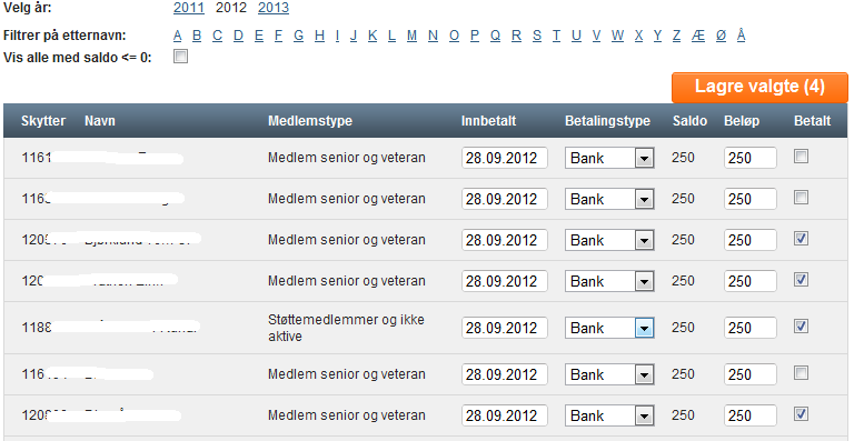 Registrere innbetalinger Før man kan registrere innbetalinger må man klikke Godkjenn på bunken som inneholder den aktuelle betalingen.