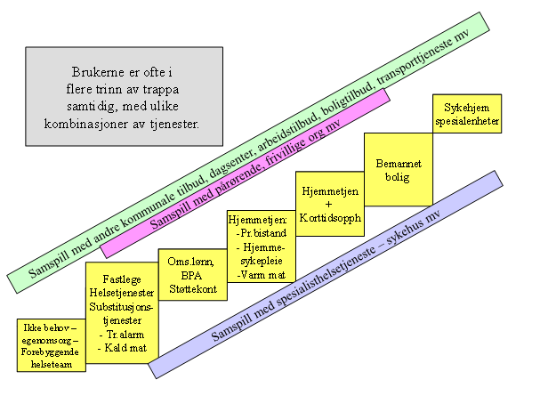 Omsorgstrappene For å kunne gi tjenester på lavest effektive omsorgsnivå er det
