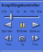 Arkiveringsspilleren Divar Driftshåndbok Vise bilder NO 5 Norsk Bruke avspillingskontrollene Spille av Stillbilde Klikk på Stillbilde for å stanse avspillingen midlertidig.