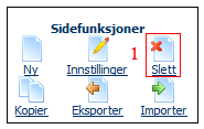 2. Endringer må gjøres bare på feltene 2-3 4 NB! Hvis du krysser av Vis i menyen 4 så blir ikke siden synlig i menyen dvs.