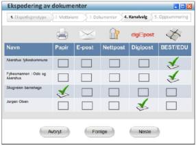 Sømløs ekspedering til post fra sak/arkiv Digital utsendelse