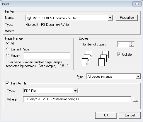 RTF fil RTF formatet er et redigerbart format som kan benyttes i OpenOffice.org, WordPad, Word m.m. For å skrive ut rapport til fil markerer du først rapporten, og deretter klikker du på skriver ikonet.