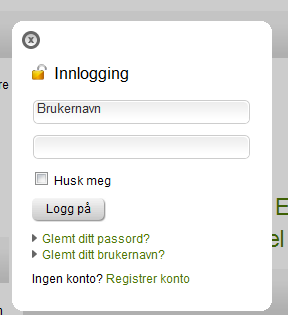 Hvis du ikke husker ditt passord og/eller brukernavn kan du få dette tilsendt ved å trykke på linkene som figuren ovenfor viser og fylle ut den e-post adressen du brukte da du