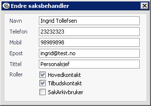 Kontaktpersoner og saksbehandlere Kontaktpersoner fremkommer på stillingsannonse, med informasjon som ligger i dette bildet.