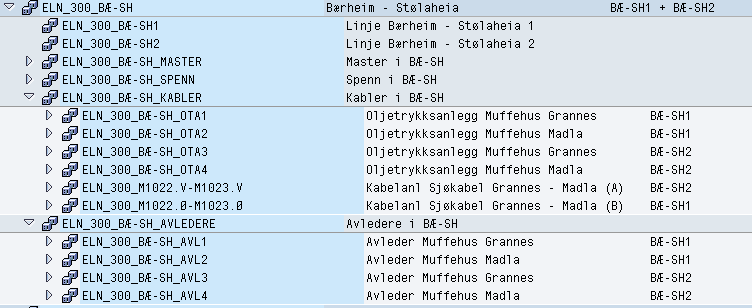 Sentralnett linjer og