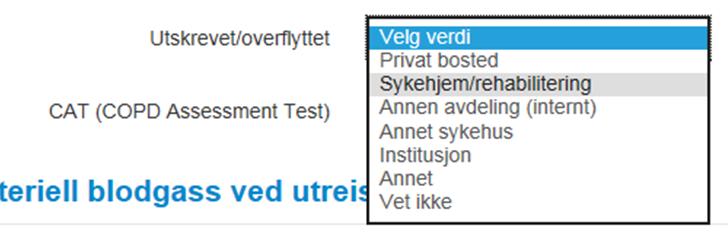 2 Utskrevet/ overflyttet Når pasienten forlater avdelingen skal det registreres hvor pasienten reiser. 6.