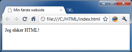 Alle HTML-dokumenter har en grunnleggende struktur. Vi skal starte med å se på oppbygningen til en svært enkel webside (index.