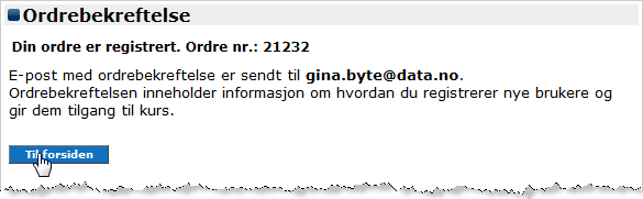 Ved første kjøp kan du kun velge Betalingskort som betalingsmåte. Alternativt kan du søke om kreditthandel, se eksemplet vist i Figur P.