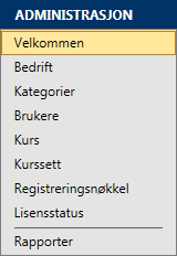 Administrasjon For å få tilgang til administrasjonsdelen i DataPower Learning Online, kan du klikke på lenken Bedriftens Online-kurs i menyen Min konto, se eksemplet vist i Figur X.