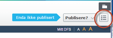 2.1. Ny mappe/menypunkt For å lage et menypunkt klikker du på symbolet helt til høyre på linjen som anvist på bildet under Da får du opp menyen som avist.