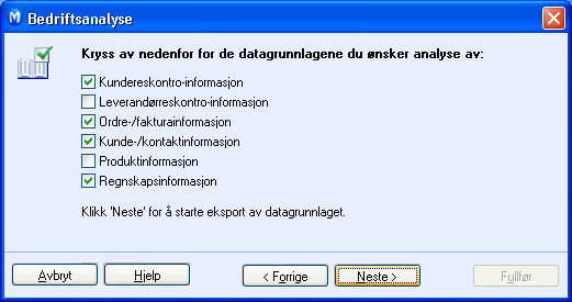 SLIK BRUKER DU SYSTEMET SLIK BRUKER DU SYSTEMET Trinn 1: Eksport av bedriftsanalyse Eksport av bedriftsanalyse 1. Hvilke tall du ønsker å analysere avhenger av hva som er viktig i din virksomhet.