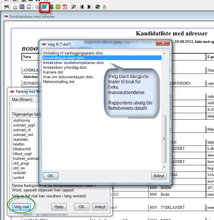 Eksport til Excel Eksport til Excel plasserer alle rapportens grunnlagsdata i hver sin kolonne i et Excelark.