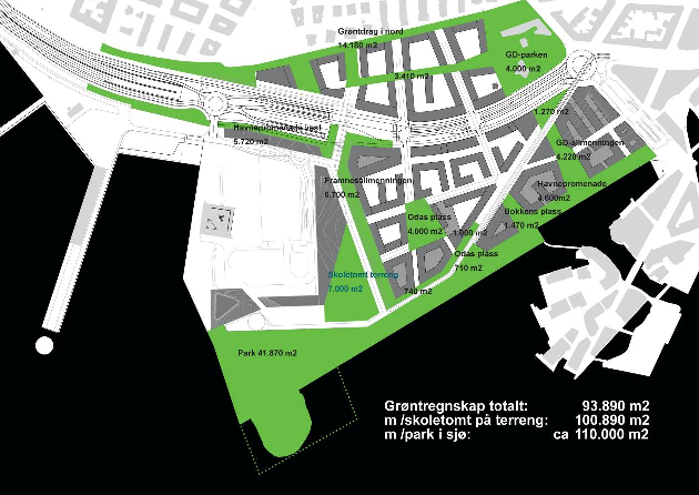 14 Grøntbelte mot eksisterende bebyggelse i nord Plan- og bygningsetatens foreløpige illustrasjoner har vist nordområdet med romslige grøntområder mot tilliggende arealer.