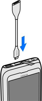 Bilder og videoer 77 1 Koble HDMI-adapteren til HDMI-kontakten på telefonen. 2 Koble en HDMI-kabel (selges separat) til adapteren og deretter til HDMIkontakten på hjemmekinoanlegget.