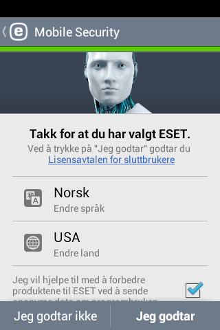 2. Installasjon Bruk en av følgende metoder for å installere ESET Mobile Security.