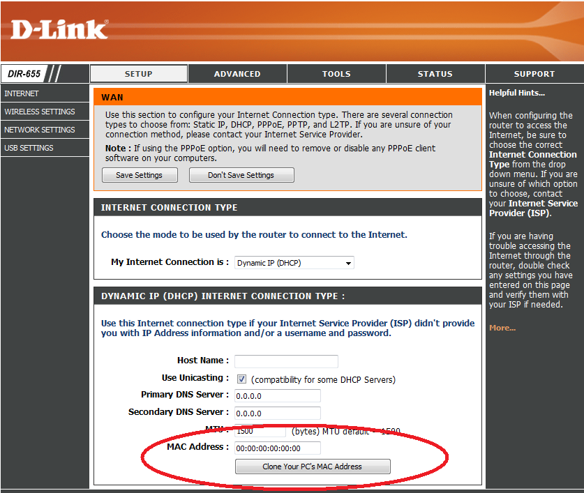 Step 6. Clone MAC address Noen internet levrandører stenger din internet til en mac adresse på din pc eller til det utstyret som har vært tilkoblet ditt modem før du fikk routeren.