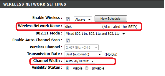 Steg 7. Trådløst oppsett: Trykk på topp menyen Setup og trykk i venstre menyen på Wireless Settings/Setup. trykk på knappen Manual Wireless Network Setup/Connection Setup.