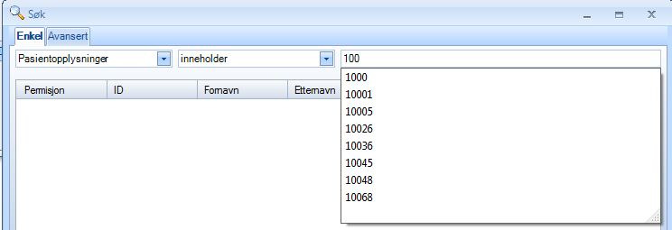 Behandlingsseriens journalnummer i pasientopplysninger Rom viser bare pasienter i behandling.