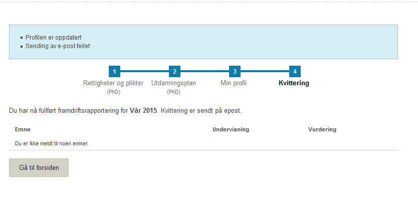 Studentweb for PhD-studenter