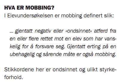 HANDLINGSPLAN VED MOBBING Fjellsdalen skoles målsettinger Skolen skal praktisere nulltoleranse for mobbing Rask handling og raske tiltak dersom mobbing avdekkes.