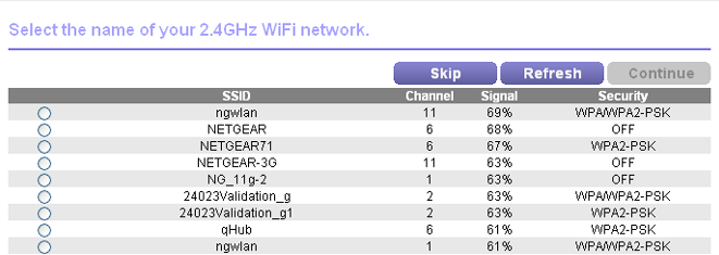 Koble til med nettleserkonfigurering 1. Bruk en WiFi-nettverksadministrator på en datamaskin eller WiFienhet for å finne og koble til WiFi-nettverket NETGEAR_EXT (SSID).