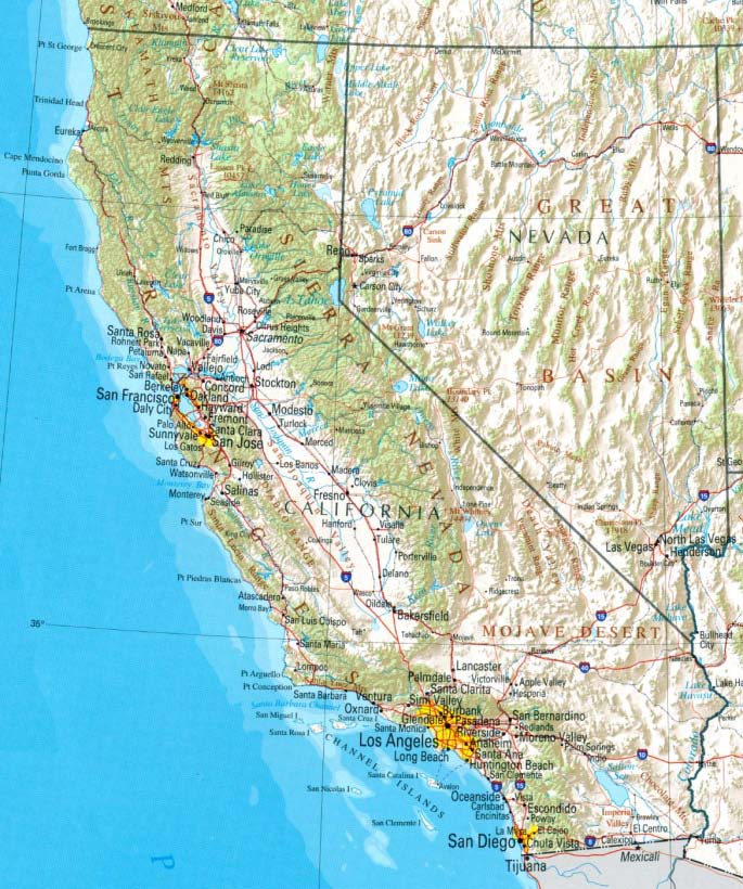 California contains five large hydrocarbon producing sedimentary basins, the Sacramento, San Joaquin, Santa Maria, Ventura, and Los Angeles basins.