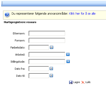 Vi har ikke WebCruiter - Registrere inn nye kandidater.