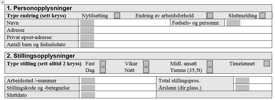 Hvilket behov er det som blir dekket? - Unngår dobbeltarbeid med registrering av opplysninger om den ansatte.