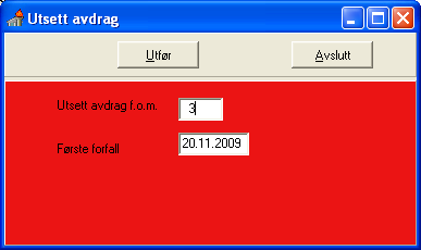 Når du har registrert informasjonen og avslutter, vil du få spørsmål om kontrakten skal forlenges tilsvarende periode som fryset er.