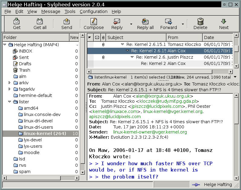 Programmer for web og e-post side 13 av 15 1.1.12 Sylpheed Sylpheed er enda et populært e-post program.