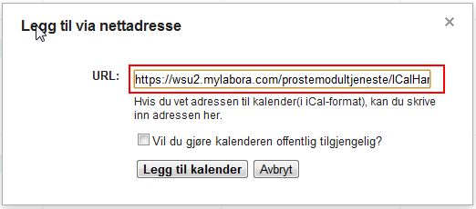 11 B. I Google kalender: i. Velg Andre kalendere: ii.