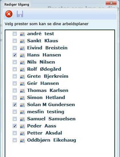 5 MERK: Dersom du bruker Medarbeideren til planlegging av begravelser, vielser og gudstjenester vil disse også vises i Prostemodulen. I bildet ovenfor vises for eks. en vielse fra Medarbeideren 12.