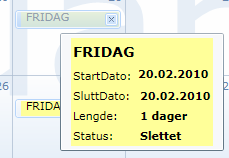 5 2. Daglig/ukentlig bruk Den daglige kalender vil gi deg oversikt over din arbeidsplan og vise statistikk nederst over de enkelte kategorier/etiketter.