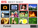Bruk av BEST SHOT Hva er BEST SHOT? BEST SHOT tillater deg å velge blant en samling med bildeeksempler som representerer en rekke forskjellige fotograferingsforhold.