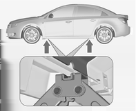 264 Pleie av bilen Lettmetallfelger: Løsne hettene på hjulmutterne med en skrutrekker, og ta dem av. Legg da en myk klut mellom skrutrekkeren og lettmetallfelgen for å beskytte felgen. 2.