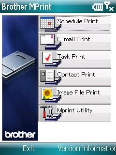 Hvordan bruke programvaren for Brother Mobile Printing (Brother MPrint) Utskrift Denne skriveren har åtte ulike utskriftsfunksjoner. 1 Velg fra [Program]-skjermbildet.